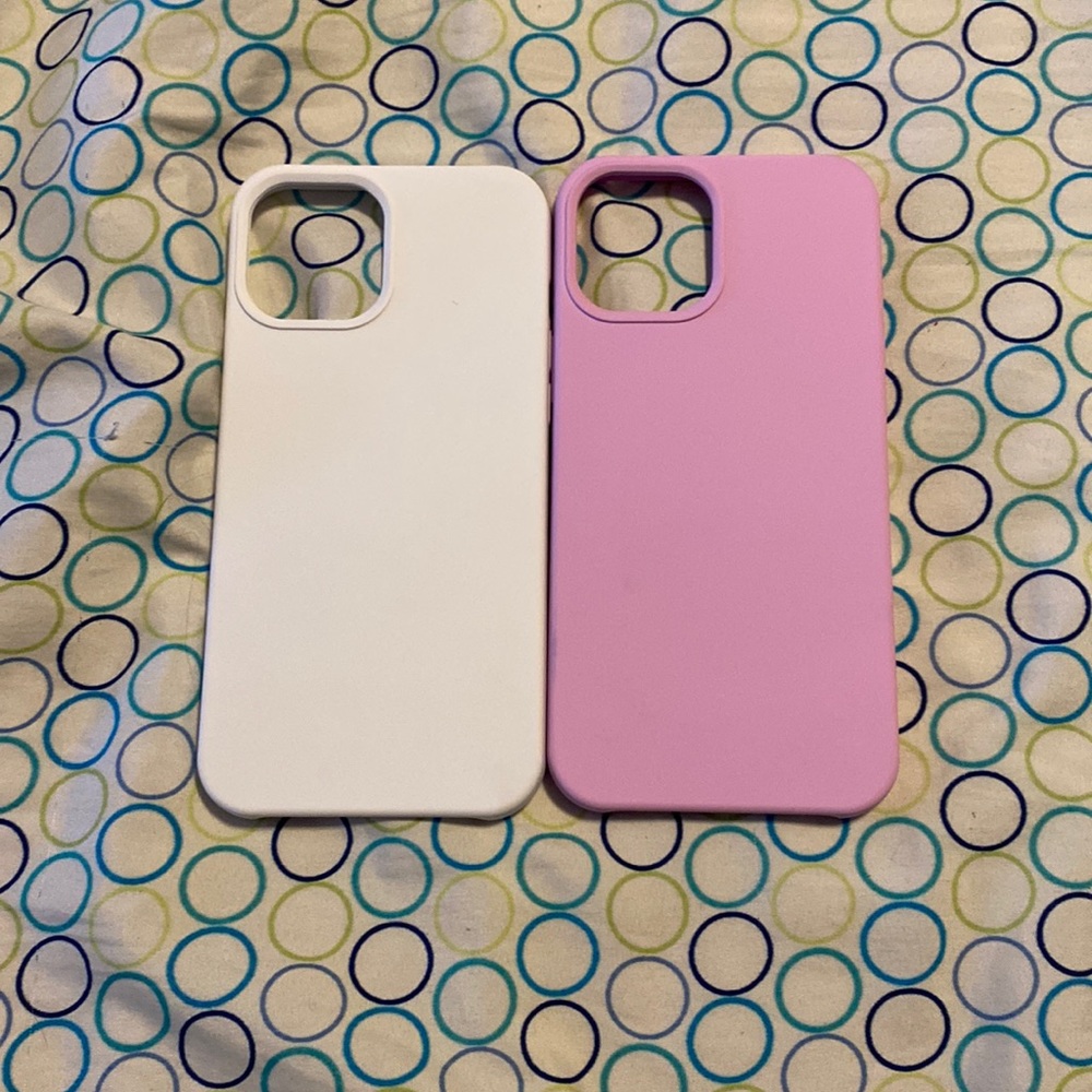 A set of two silicone iPhone 12 Pro Max cases